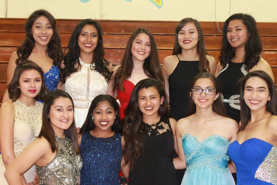 A group of Lady Raiders show off dress styles at Prom Expo.
