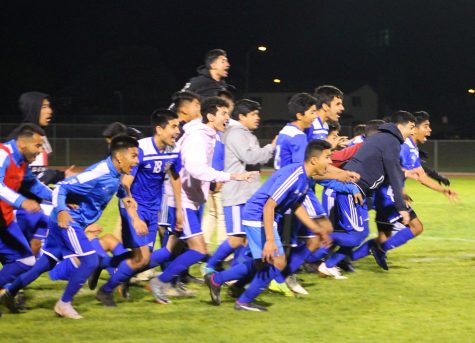 Raiders storm the field after defeating Camarillo in penalty kicks, 4-3, in the first-round CIF game