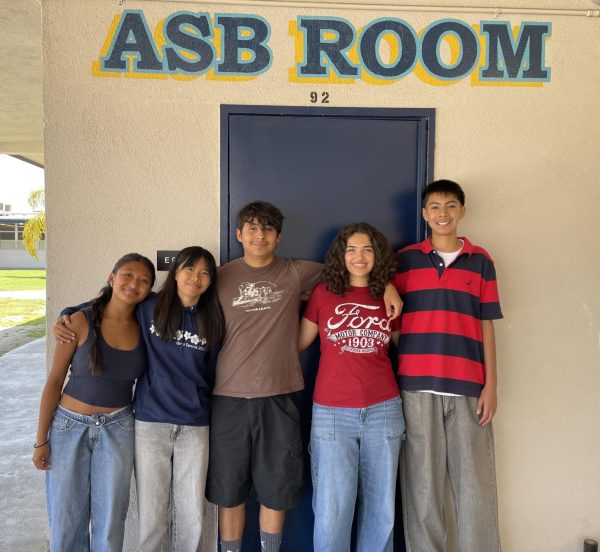 Next year's ASB officers, from left to right: Kristine Cueva, Megan Ednalino, Osbaldo Gutierrez, Aliya Guzman, and Rick Iniguez